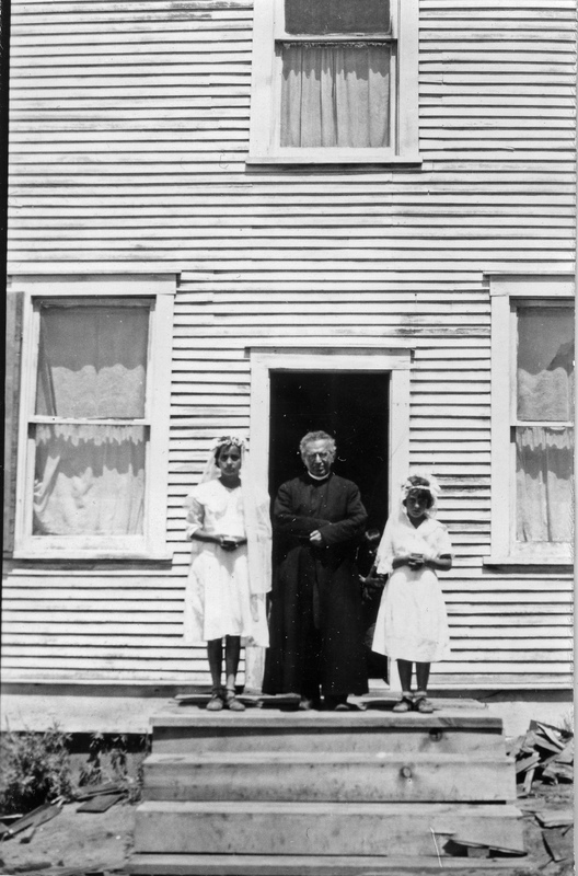 Bishop and Two Girls at Sacred Heart Mission, Nespelem