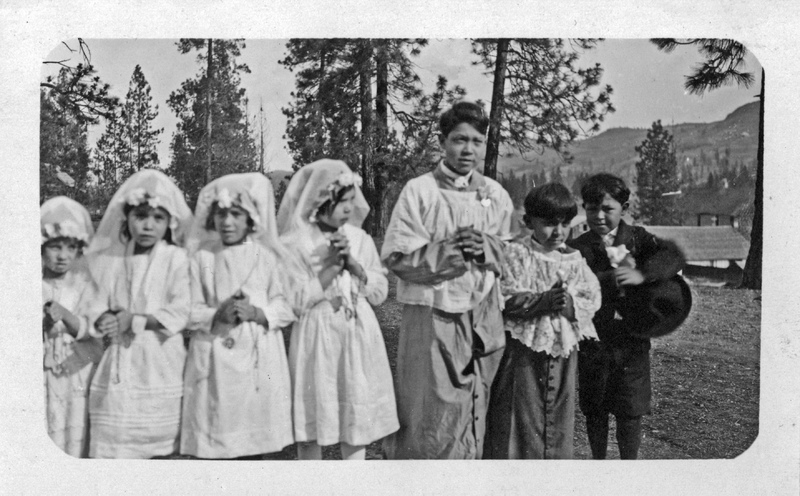 Group of Seven Children After Receiving First Communion