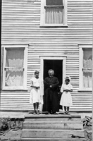 Bishop and Two Girls at Sacred Heart Mission, Nespelem