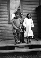 King Islanders in front of building